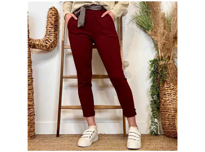 L749- Pantalon Stretch (T36-T50) 🇮🇹 (bordeaux)