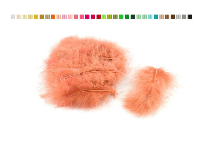 Plumes marabout moelleuse d'environ 10 cm x20 corail