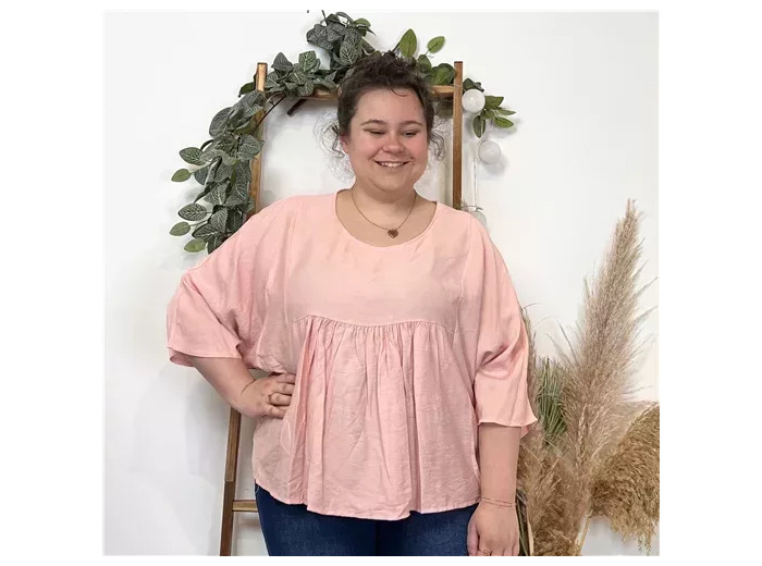 K329- Blouse Oversize (Gt) 🇮🇹 (rose pâle)