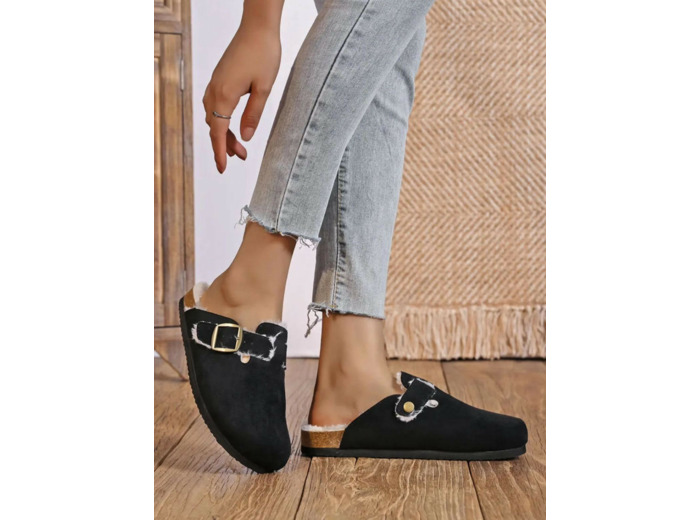 Mules fourées Black - Ambre - Findlay