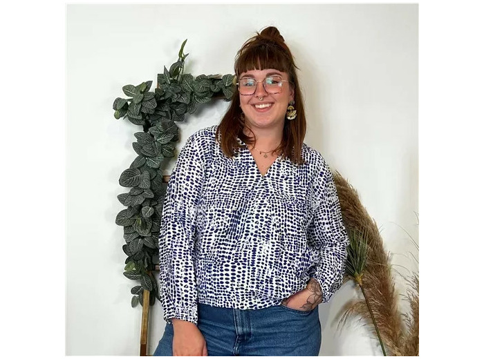Z799- Blouse Boule Christy (T44-T52) (marine)
