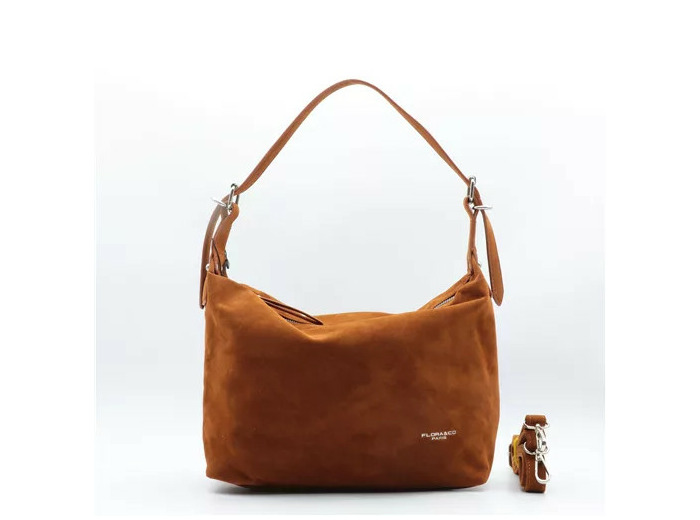 P402- Sac besace aspect Daim Flora & Co (camel)