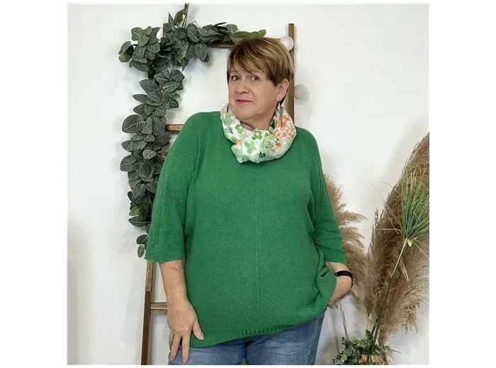 Z163- Pull Nid d'Abeille (Gt)  🇮🇹 (vert brésil)