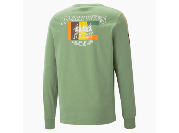 T Shirt Puma x Black Fives Long Sleeve Green