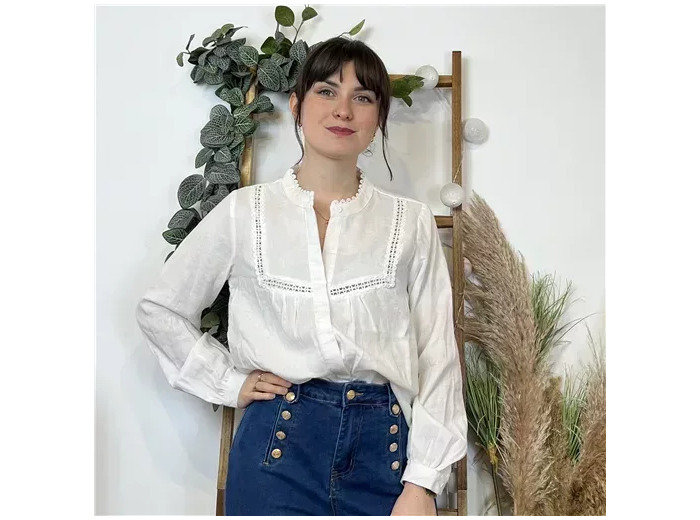 K515- Chemise « Maëlle » (T36-T40) (blanc)