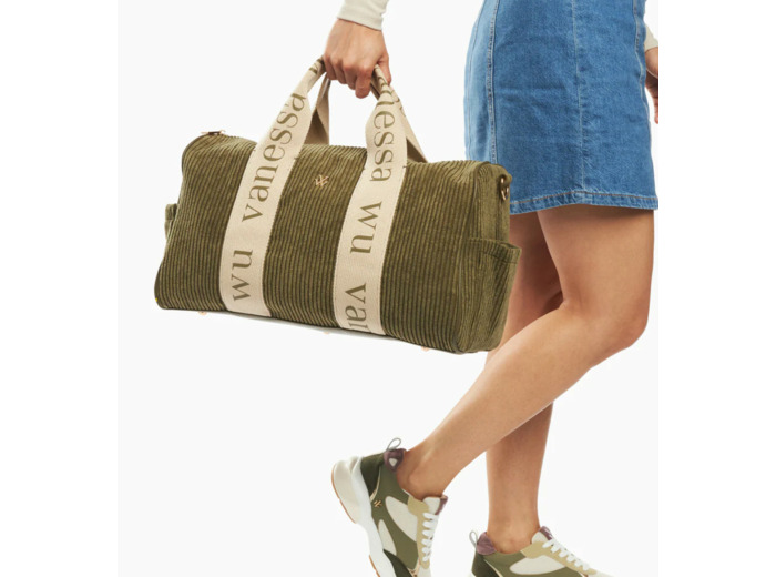 Sac kaki en velours côtelé - Adrienne - Vanessa Wu