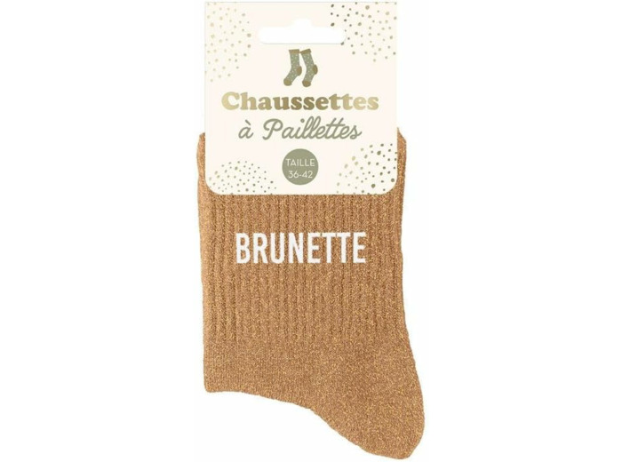STC Chaussettes paillettes brunette