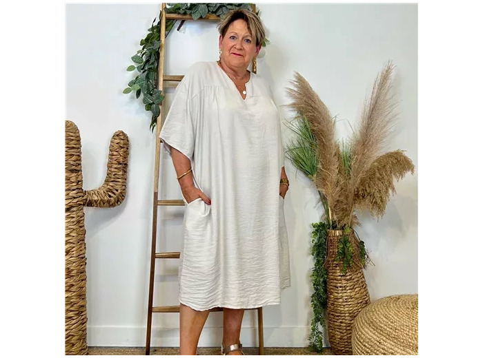 Z139- Robe mi-longue 🇮🇹 (taupe)