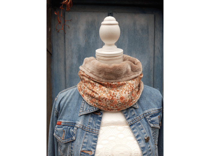 Tour de cou - Snood petite tête adulte ou grande tête enfant en polaire et polyester