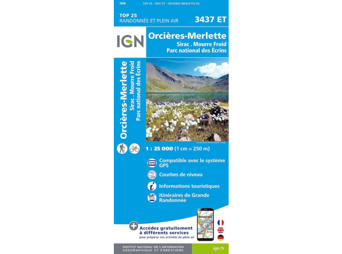 3437ET ORCIERES MERLETTE - SIRAC MOURRE FROID PN DES ECRINS