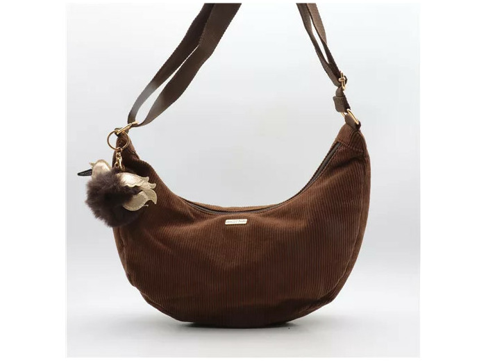 P403- Banane Velour cotelé Flora & Co (marron)