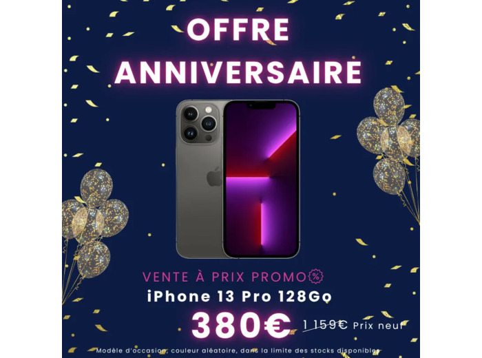 OFFRE 10 ANS - iPhone 13 Pro 128Go d'occasion à seulement 380€