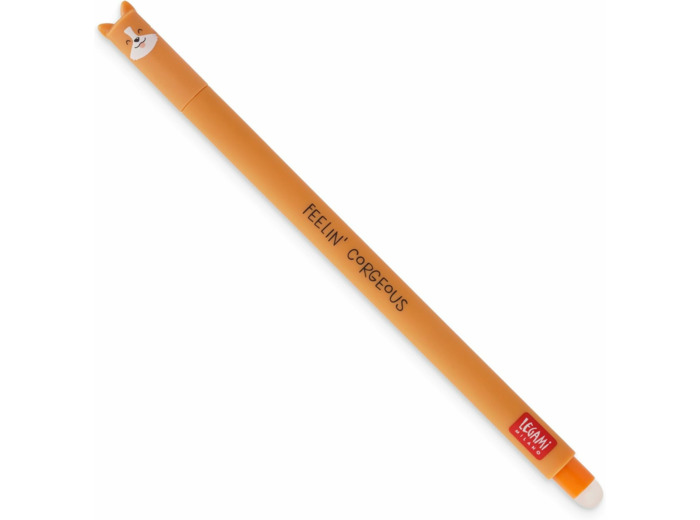 Stylo corgi gel effaçable, avec bille sur l'extrémité pour effacer l'encre sans abimer la feuille, encre noire thermosensible, pointe Ø 0,7 mm, thème panda