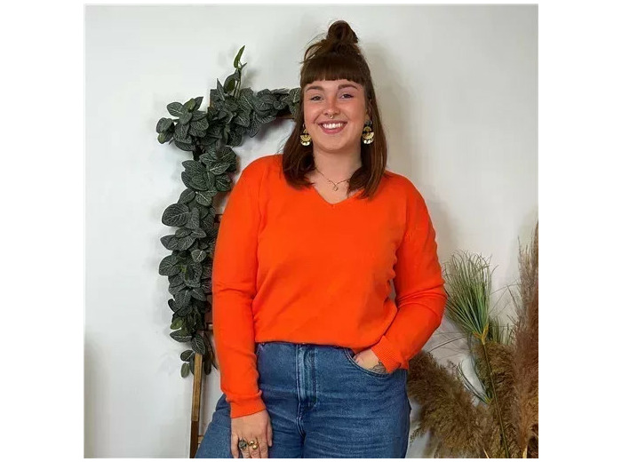 Y250- Pull Laine Cachemire "Tricotonic" (les T44&48) (orange)