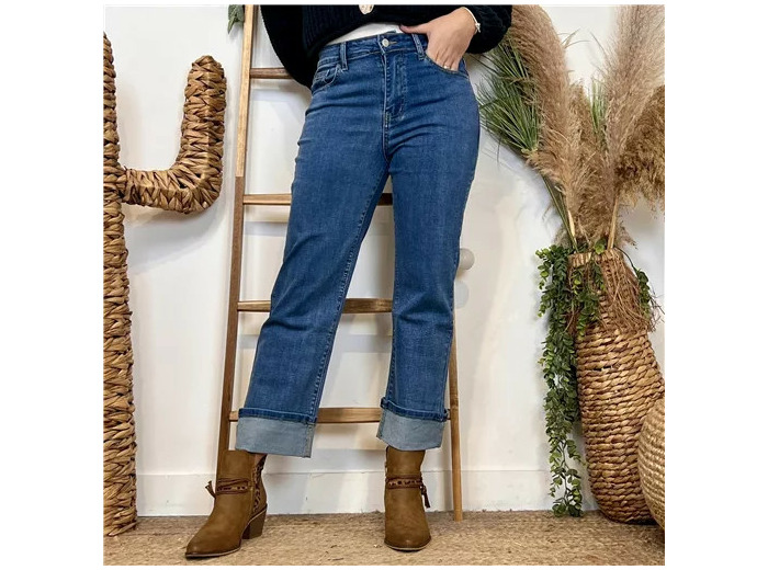 M967- Jean Wide Leg «Retroussé» (T36-T44) (denim)