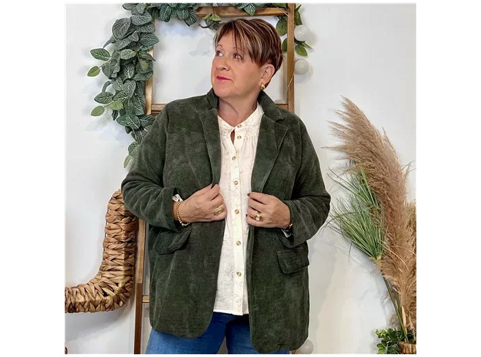 Z111- Veste en velours (Gt) 🇮🇹 (kaki)