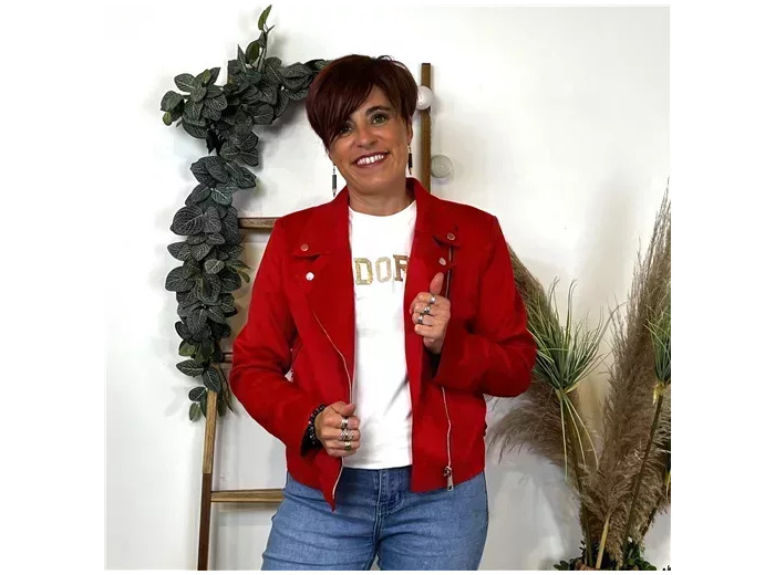 K915- Perfecto suédine (T36-T42) 🇮🇹 (rouge)