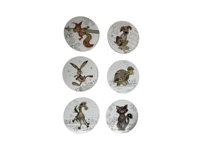 Sous verre avec plusieurs motifs d'animaux vendus par 6