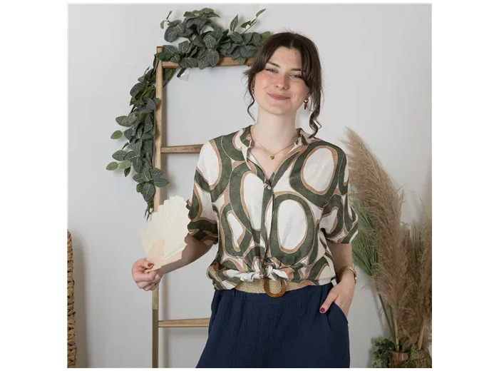 K175- Chemise à Seventies (Tu) 🇮🇹 (kaki)