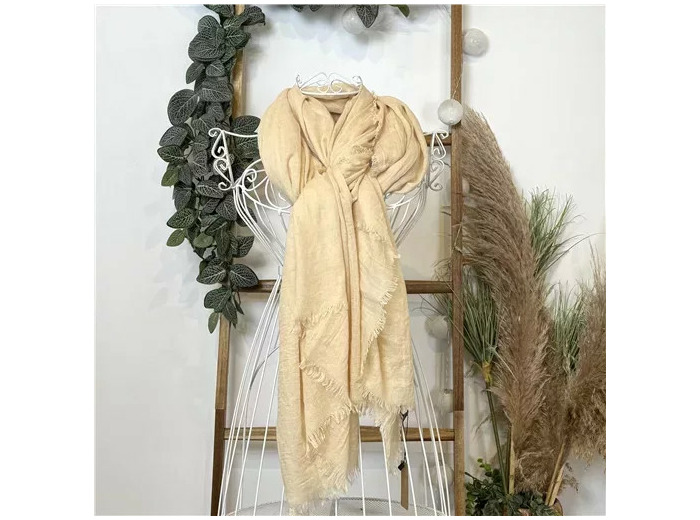Y520- Foulard uni large (beige)