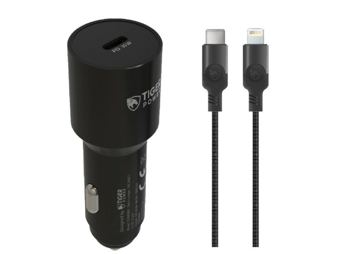 TIGER POWER PACK CHARGEUR VOITURE PD 30W + CABLE LIGHTNING 1,2M