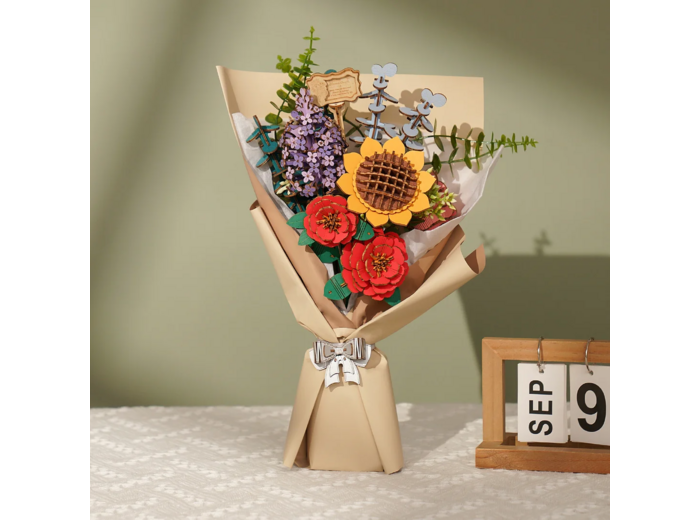 Bouquet de Fleurs en Bois