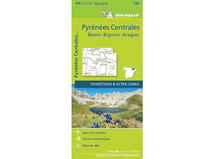 CARTE ZOOM PYRENEES CENTRALES - BEARN BIGORRE ARAGON