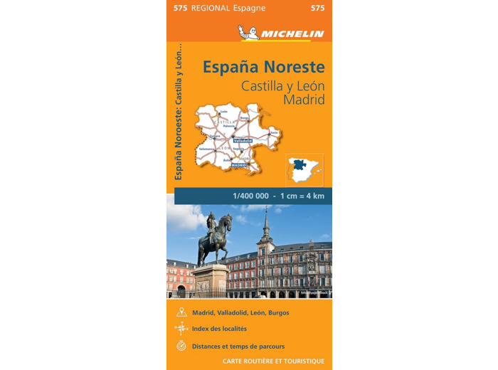 CARTE REGIONALE ESPAGNE NORD-OUEST : CASTILLA Y LEON, MADRID