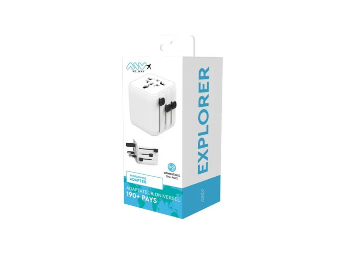 MYWAY ADAPTATEUR UNIVERSEL DE VOYAGE EU/US/UK/AUS