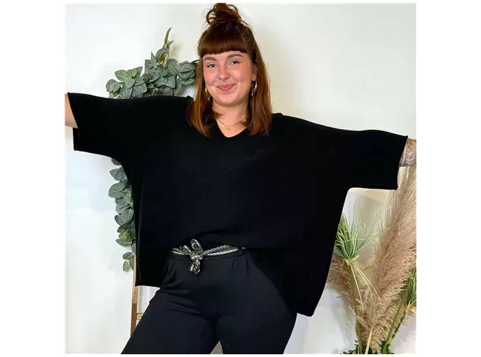 Z125- Pull loose Crop-Top (Gt) 🇮🇹 (noir)