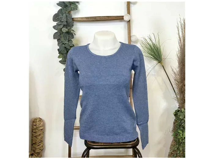 Y251- Pull Laine Cachemire "Tricotonic" (les T36&40) (bleu indigo)