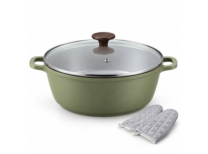 Cocotte antiadhésive Royal Swiss 24 cm / 4 L – Verte