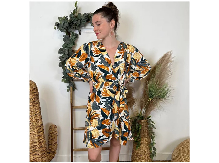 M386- Robe Maëlle cache coeur (T36-T40) (rouille)