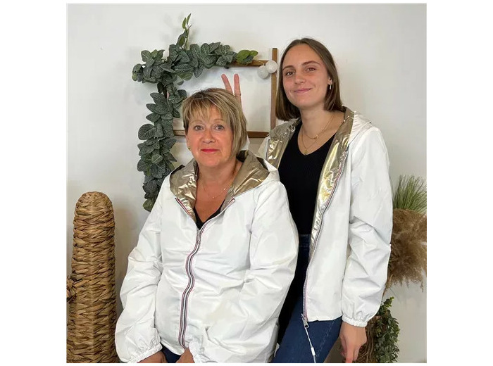 K015- Imper réversible court (T40-T50) (blanc)