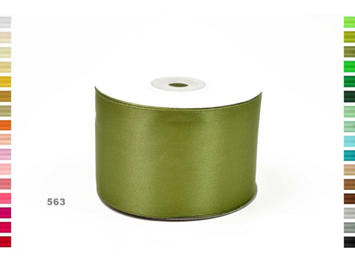 Ruban satin vert olive 563 largeur 50 mm