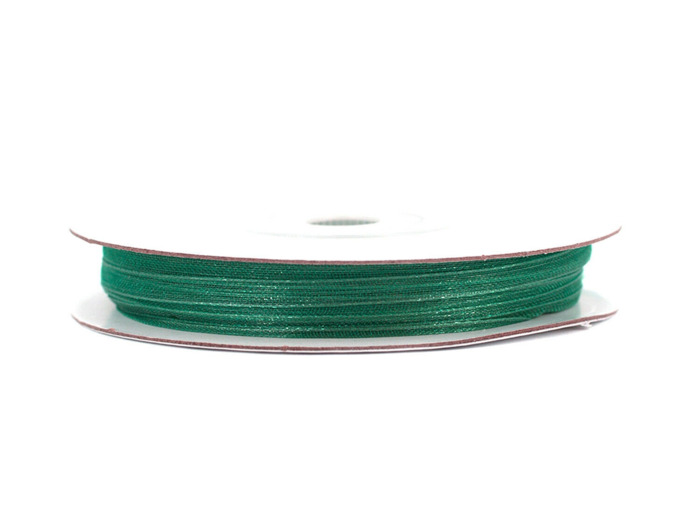 Ruban organza 3mm de large bobine de 50 metres de long bleu petrol