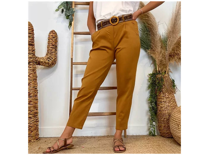 L750- Pantalon coupe fuseau (TU) 🇮🇹 (camel)