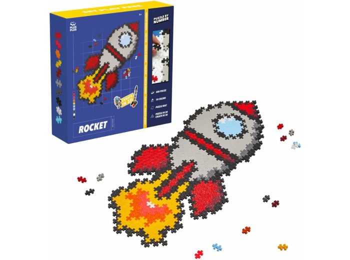 PLUS PLUS - Puzzle par numéro Fusée de 500 pièces - Jeu de construction - PP3930