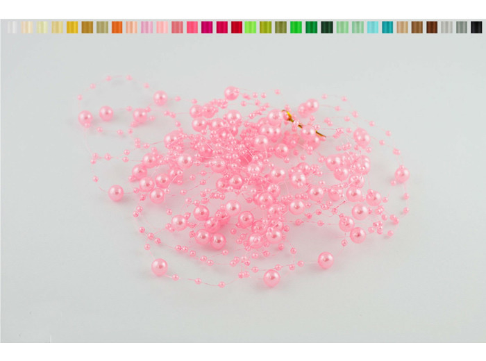 Lot de 5 guirlandes de perles de 1,30m de long chacune rose