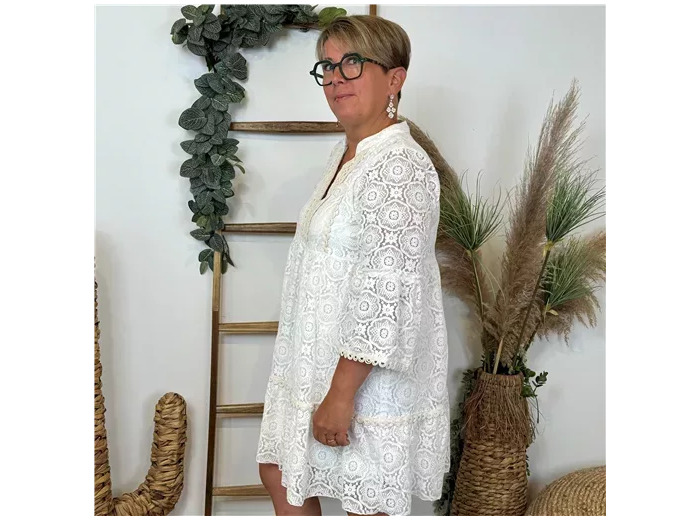 K750- Robe Dentelle (blanc)