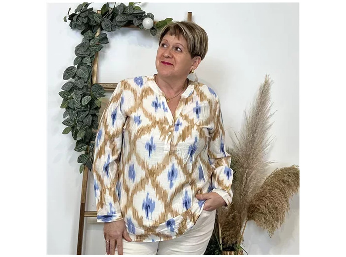 K804- Blouse Christy Losanges (T44-T52) (camel)