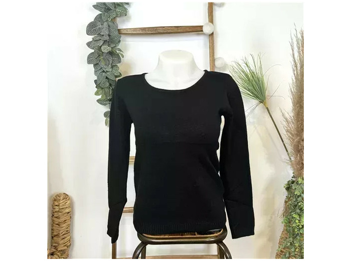 Y251- Pull Laine Cachemire "Tricotonic" (les T36&40) (noir)
