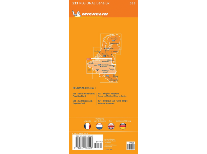 CARTE REGIONALE BELGIE/BELGIQUE - NOORD EN MIDDEN / NORD ET CENTRE