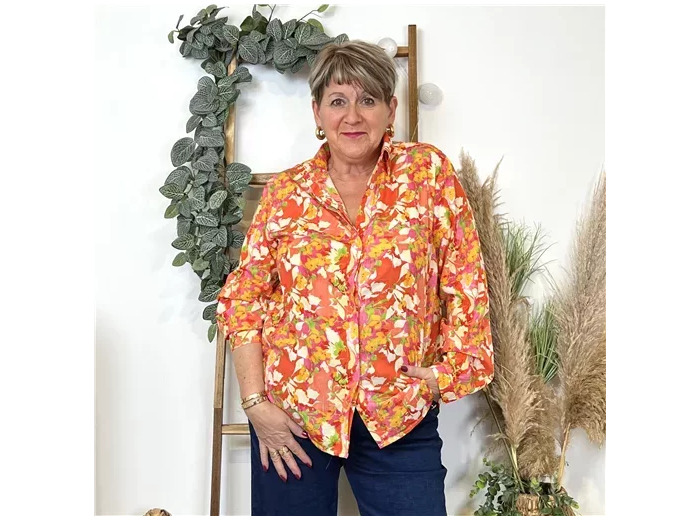 K642- Chemise Tropical "By One" (T40-T48) (corail)