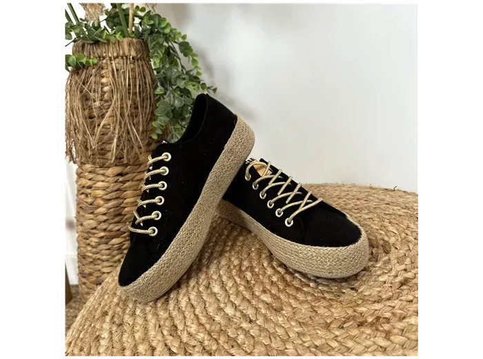R472- Tennis Lacets dorés (T36-T41) (noir)