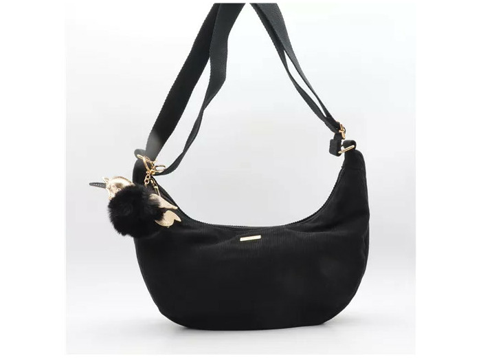 P403- Banane Velour cotelé Flora & Co (noir)