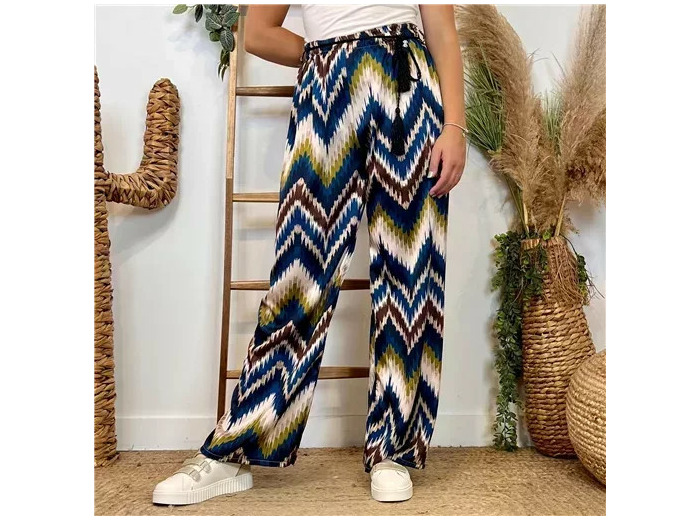 L755- Pantalon ZigZag (Tu) 🇮🇹 (marine)