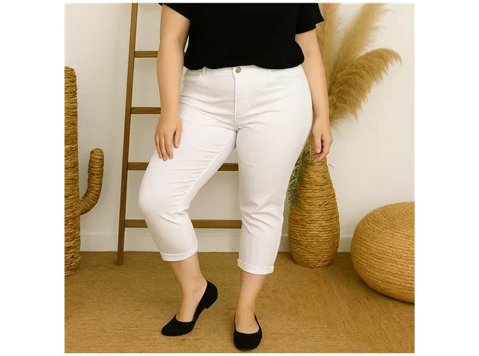 P088- Jean 7/8ème Voggo (T42-T50) (blanc)