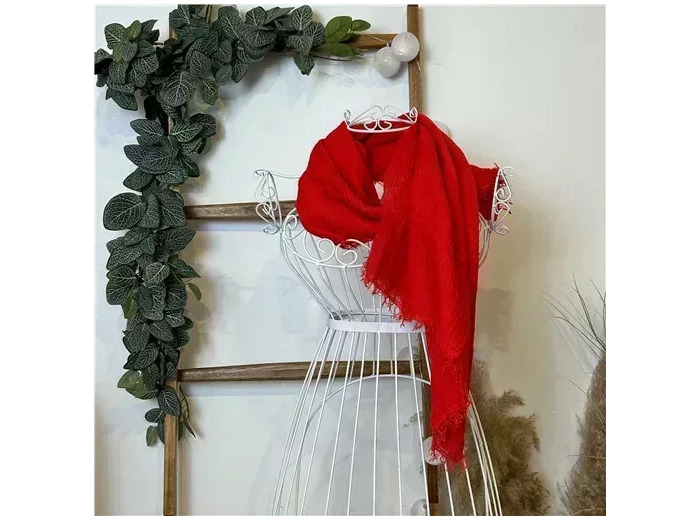 Y510– Foulard uni froissé (rouge)