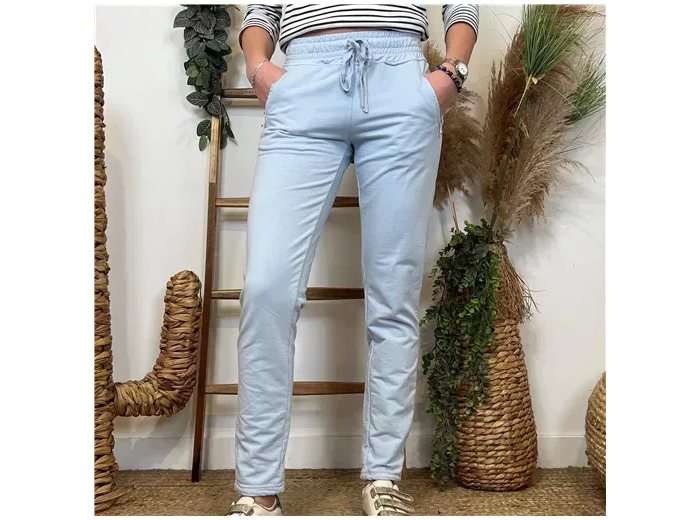 L810- Jogg 2 poches zippées 🇮🇹 (bleu ciel)